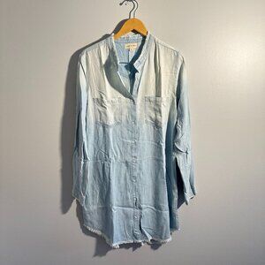 Anthropologie Cloth & St Chambray Shirt Button Up Dress Size M